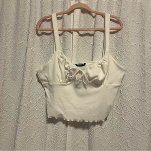 Plus Size White Cropped Tank Top